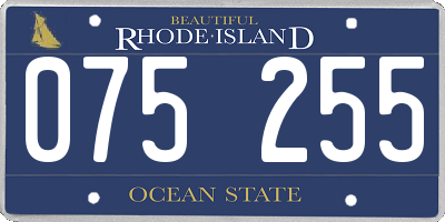 RI license plate 075255