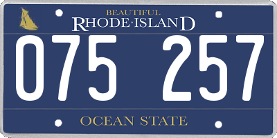 RI license plate 075257