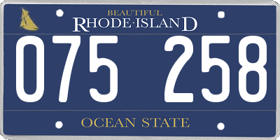 RI license plate 075258