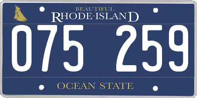 RI license plate 075259