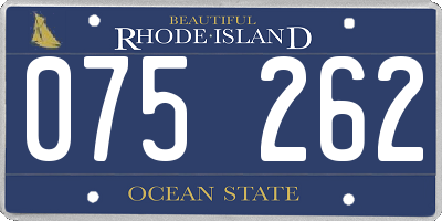 RI license plate 075262