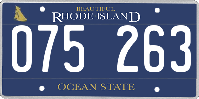 RI license plate 075263