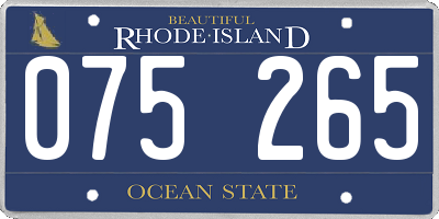 RI license plate 075265