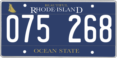 RI license plate 075268
