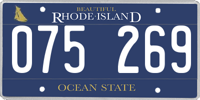 RI license plate 075269