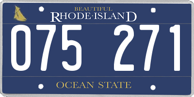 RI license plate 075271