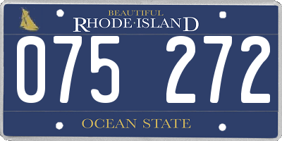 RI license plate 075272