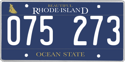 RI license plate 075273