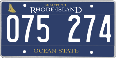 RI license plate 075274