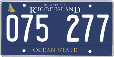 RI license plate 075277