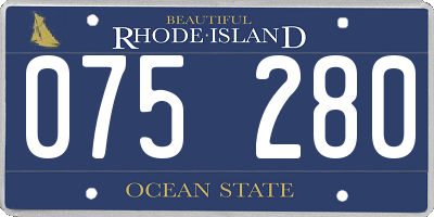 RI license plate 075280