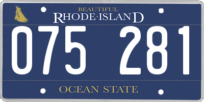 RI license plate 075281