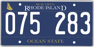 RI license plate 075283
