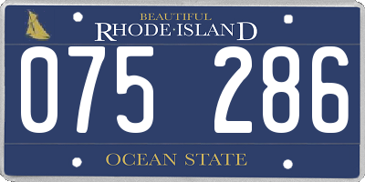RI license plate 075286