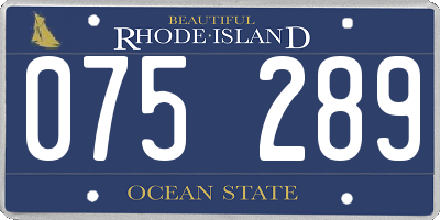 RI license plate 075289