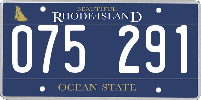 RI license plate 075291