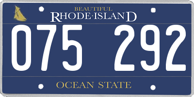 RI license plate 075292