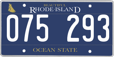 RI license plate 075293