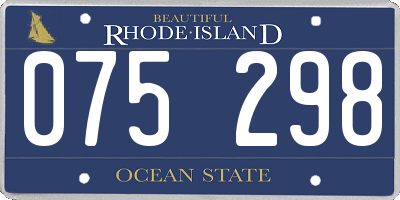 RI license plate 075298