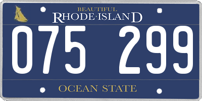 RI license plate 075299