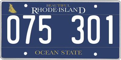 RI license plate 075301