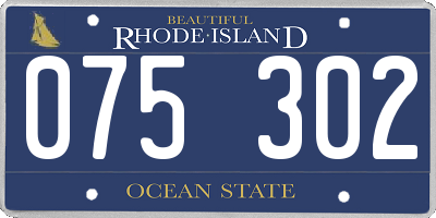 RI license plate 075302