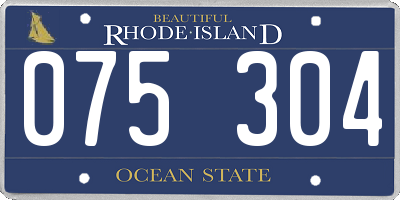 RI license plate 075304