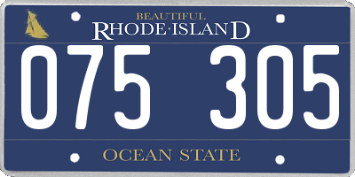 RI license plate 075305