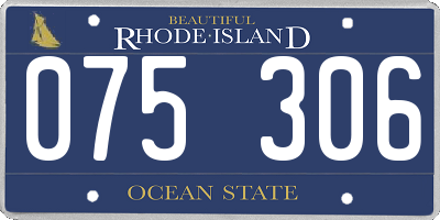 RI license plate 075306