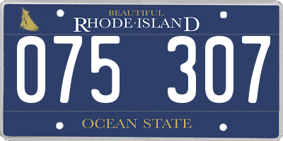 RI license plate 075307