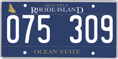 RI license plate 075309