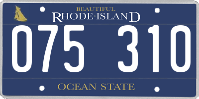 RI license plate 075310