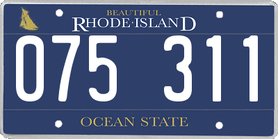 RI license plate 075311