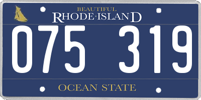RI license plate 075319