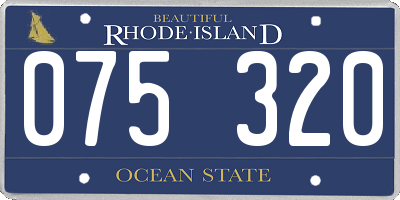 RI license plate 075320
