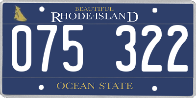 RI license plate 075322