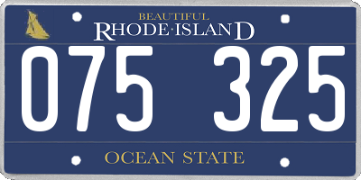 RI license plate 075325