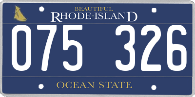 RI license plate 075326