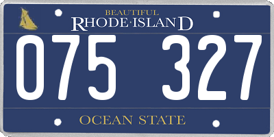 RI license plate 075327