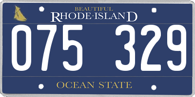 RI license plate 075329