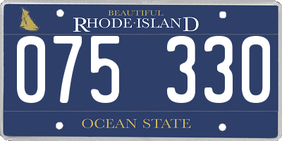 RI license plate 075330