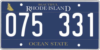 RI license plate 075331