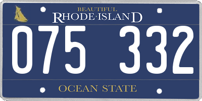 RI license plate 075332