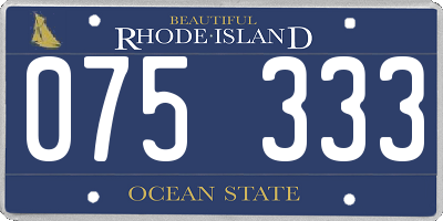 RI license plate 075333