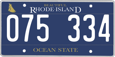 RI license plate 075334