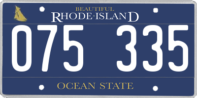 RI license plate 075335