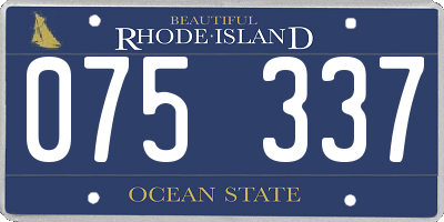 RI license plate 075337