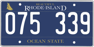RI license plate 075339