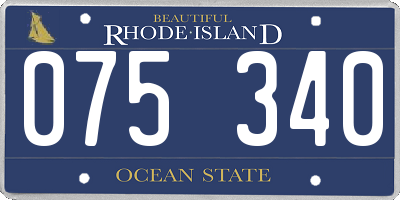 RI license plate 075340