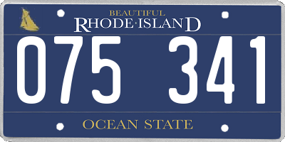 RI license plate 075341
